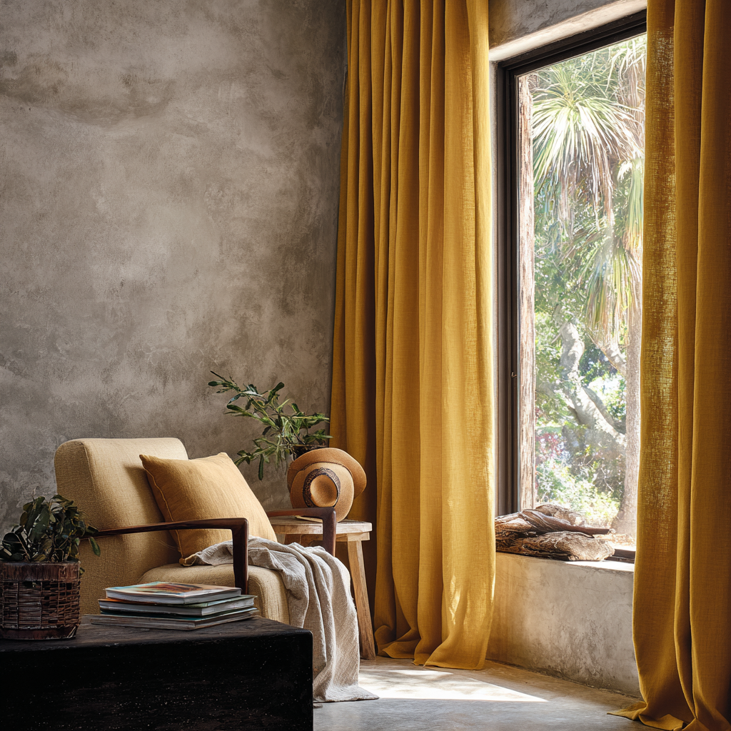 Autumn Harvest Collection: Warm Toned Linen Drapes 8 colors（1 Panel）