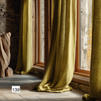 Natural Earthy Green Linen Curtain Panels  11 Colors（1 Panel）