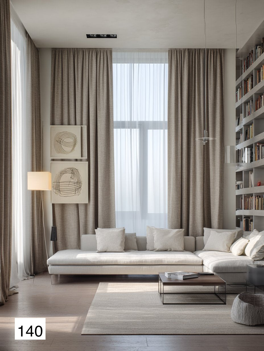 Quiet Luxury Beige Linen Curtains - Timeless "Old Money" Aesthetic 8 colors（1 Panel）