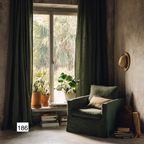 Natural Earthy Green Linen Curtain Panels  11 Colors（1 Panel）