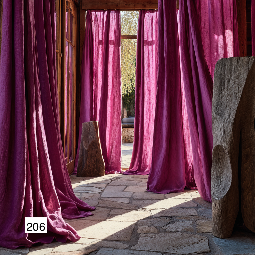 Statement Red Linen Curtains for Elegant Spaces 8 colors（1 Panel）