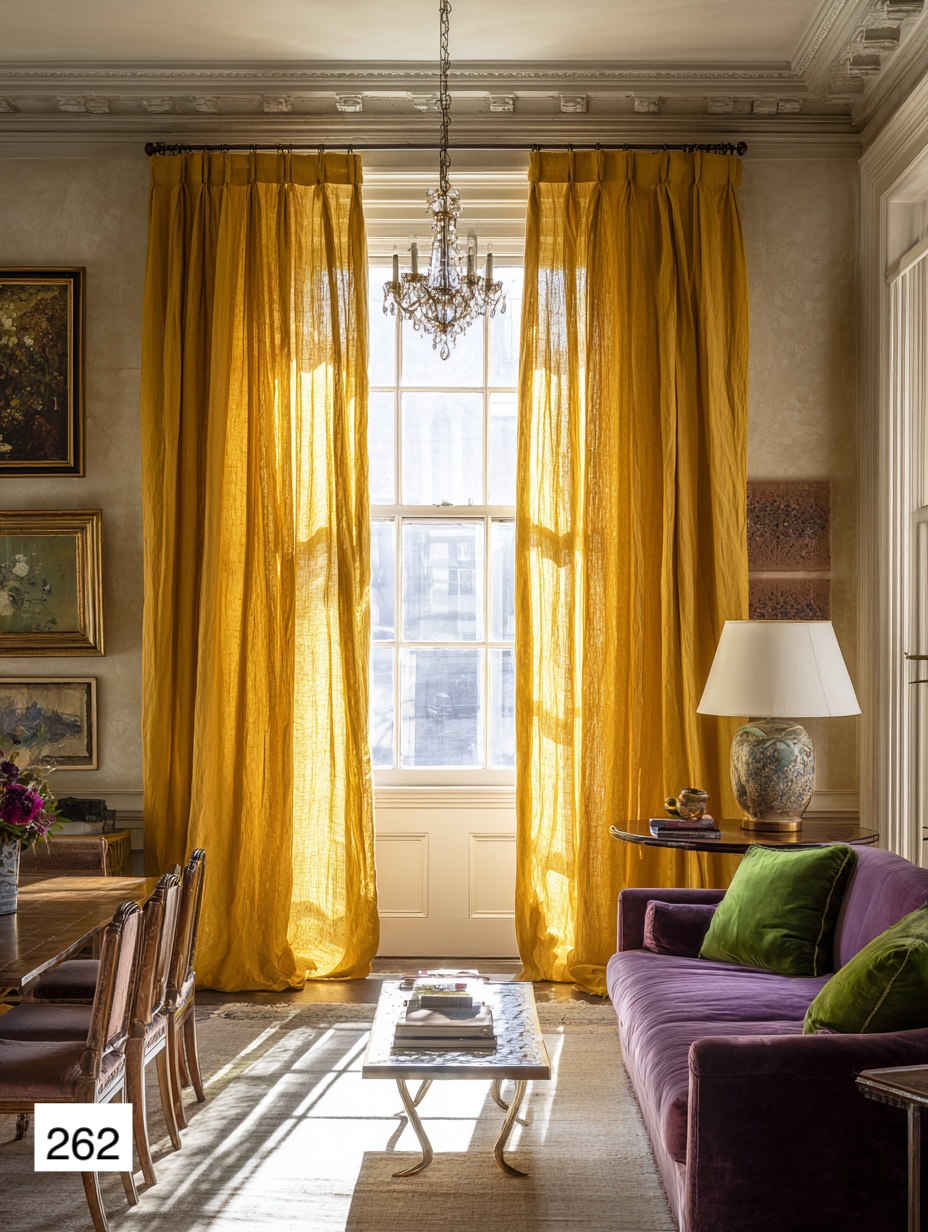French Elegance Linen Curtains: 8 Signature Colors Collection（1 Panel）