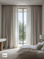 Quiet Luxury Beige Linen Curtains - Timeless "Old Money" Aesthetic 8 colors（1 Panel）