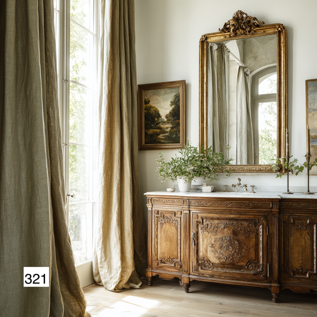 Classic American Vintage Linen Curtains - 9 Retro Colors（1 Panel）