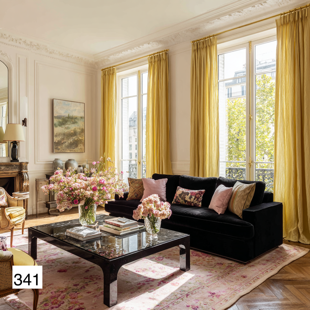 Romantic French Style Linen Drapes in Soft Butter Yellow（1 Panel）