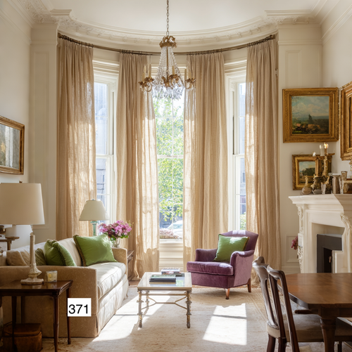 Handmade Linen Curtain Panel: French Style Drapes, Custom Length（1 Panel）