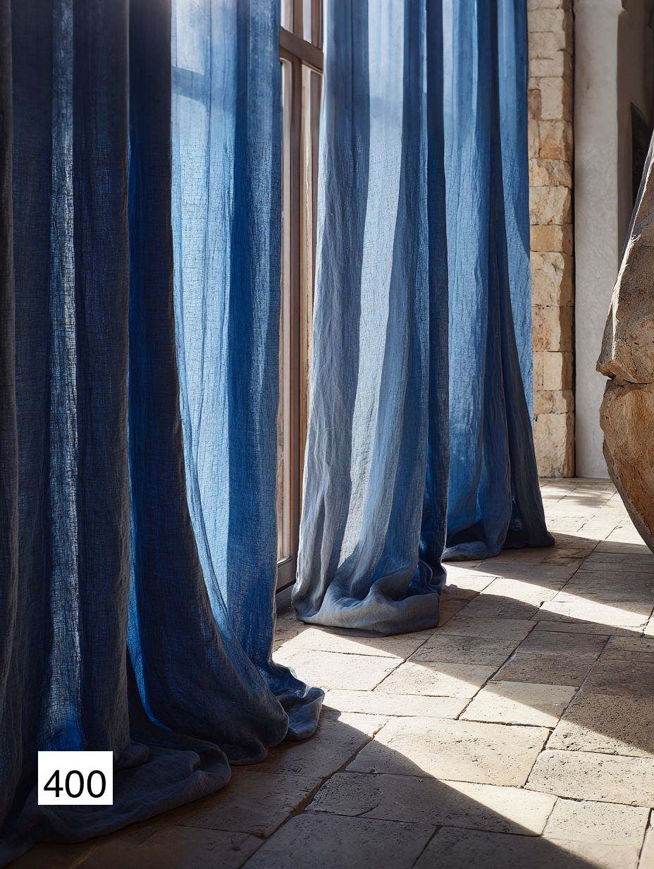 Rustic Farmhouse Blue Linen Drapes for Cozy Living 8 colors（1 Panel）