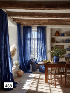 Rustic Farmhouse Blue Linen Drapes for Cozy Living 8 colors（1 Panel）