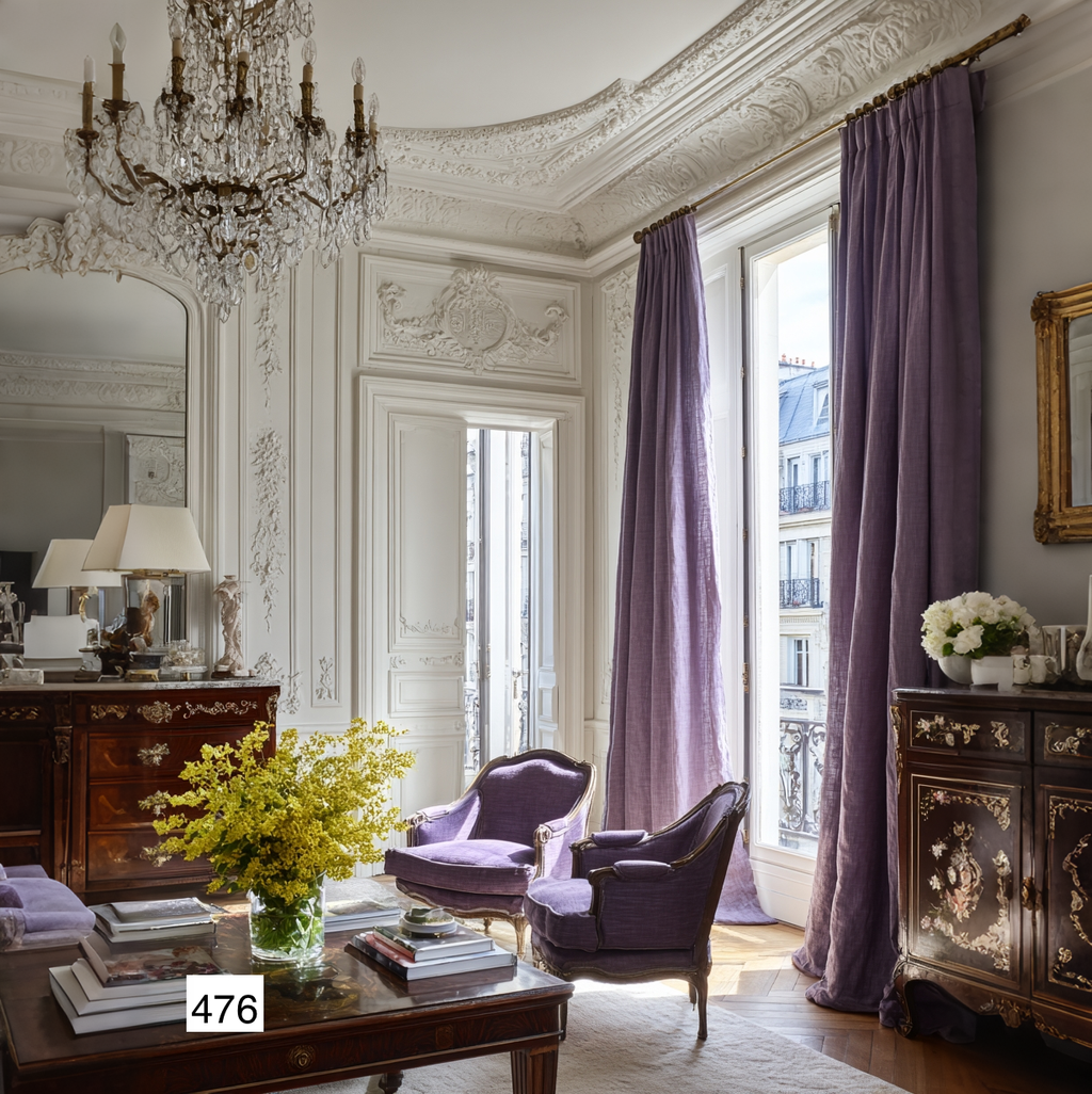 Romantic Lavender Purple Linen Curtains - Soft Aesthetic 7 colors（1 Panel）