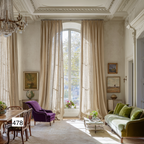 Handmade Linen Curtain Panel: French Style Drapes, Custom Length（1 Panel）