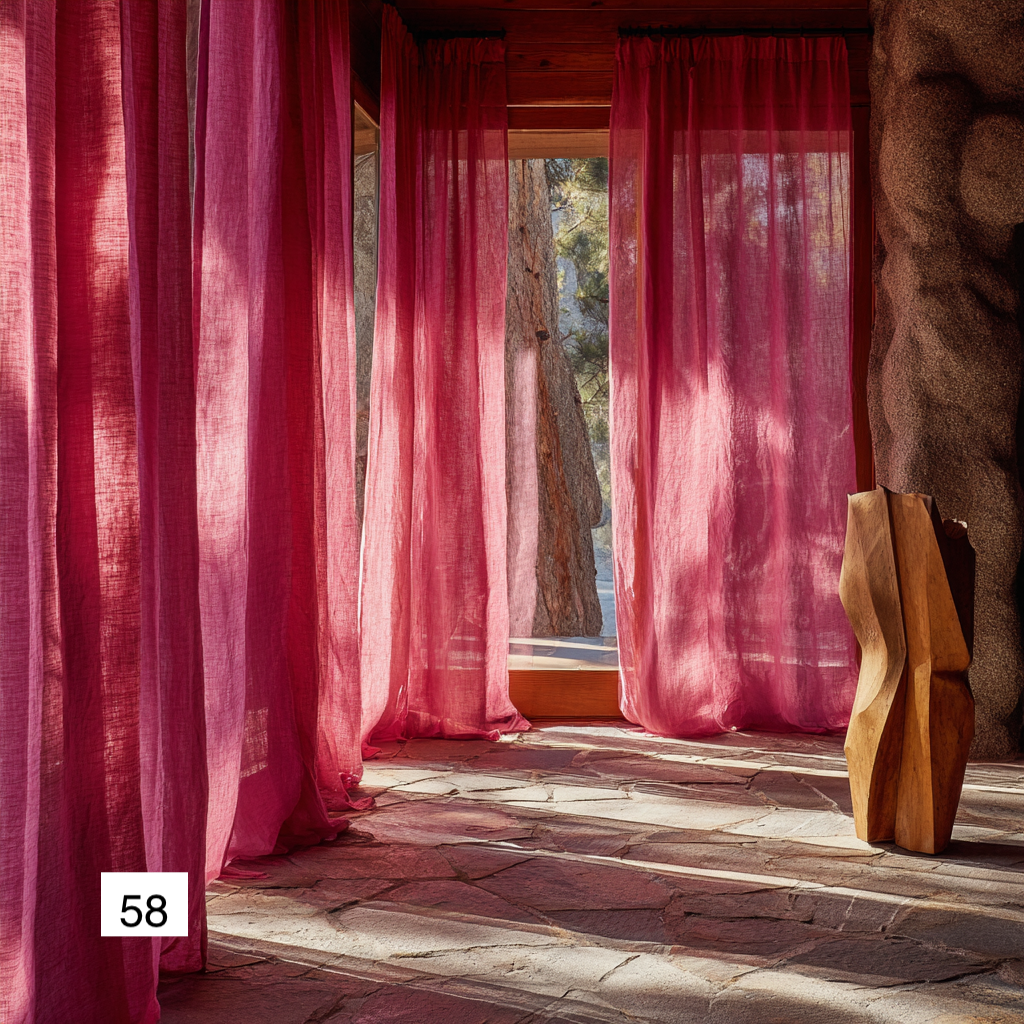 Statement Red Linen Curtains for Elegant Spaces 8 colors（1 Panel）