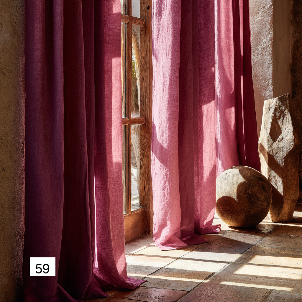 Statement Red Linen Curtains for Elegant Spaces 8 colors（1 Panel）