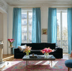 Classic French Navy Blue Linen Drapes: Timeless Elegance（1 Panel）