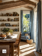 Rustic Farmhouse Blue Linen Drapes for Cozy Living 8 colors（1 Panel）