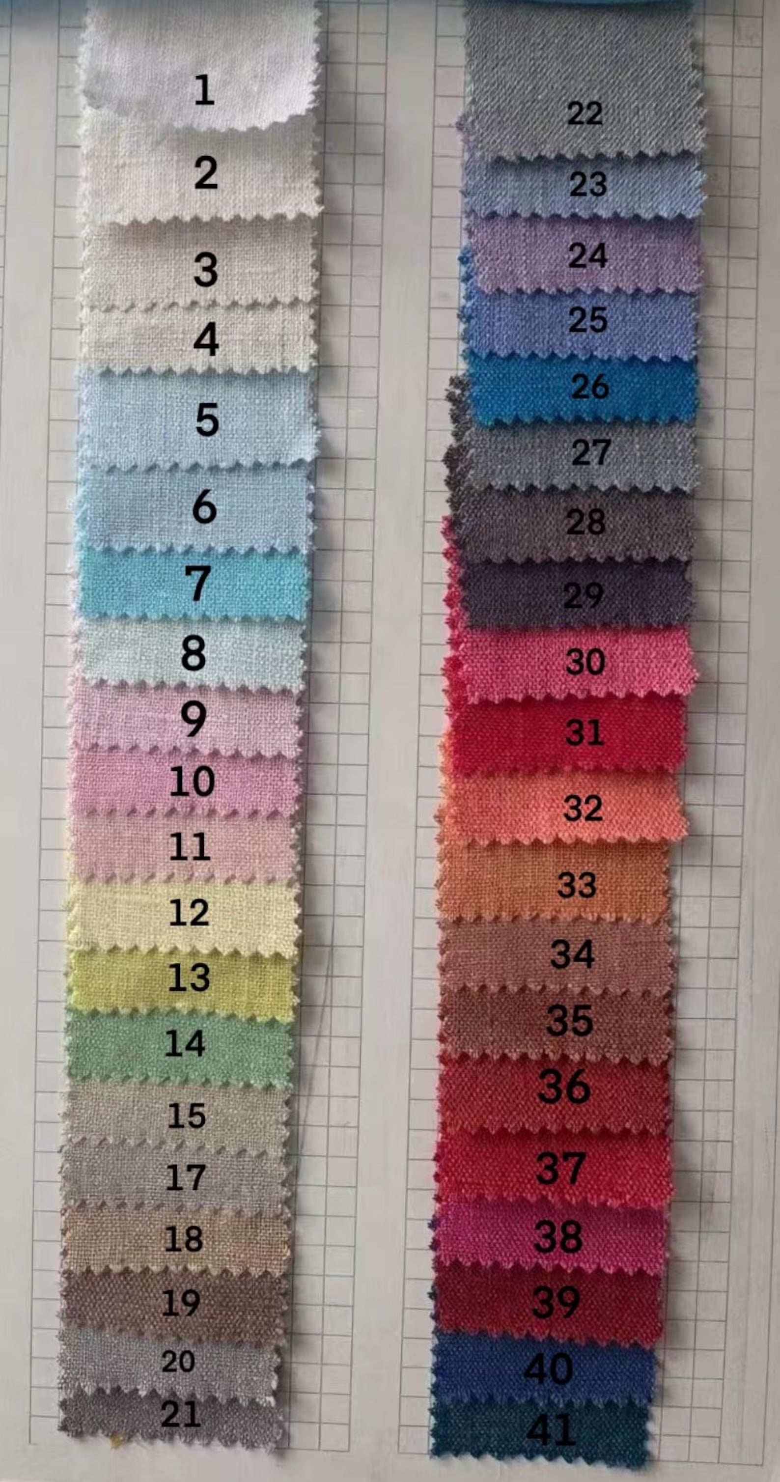Linen Curtain Fabric Swatch – 500 Colors for Home Decor（1 Panel）