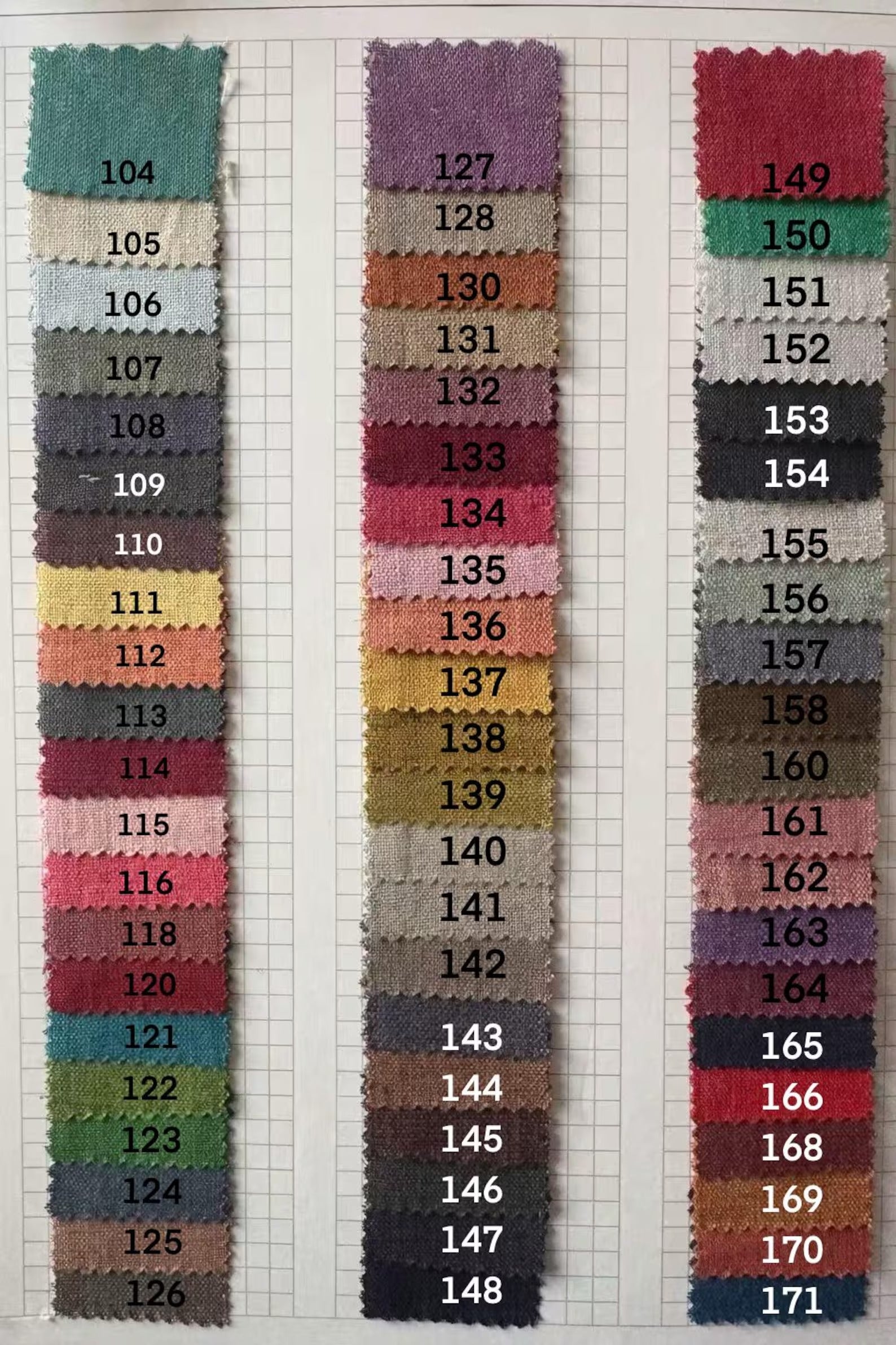 Linen Curtain Fabric Swatch – 500 Colors for Home Decor（1 Panel）