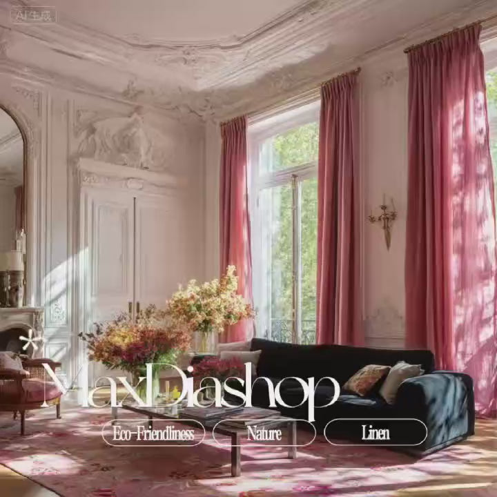 French Elegance Linen Curtains: 8 Signature Colors Collection（1 Panel）