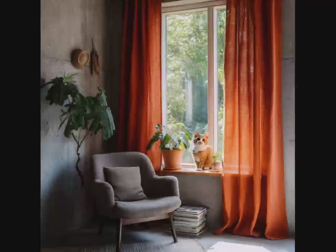 Autumn Harvest Collection: Warm Toned Linen Drapes 8 colors（1 Panel）