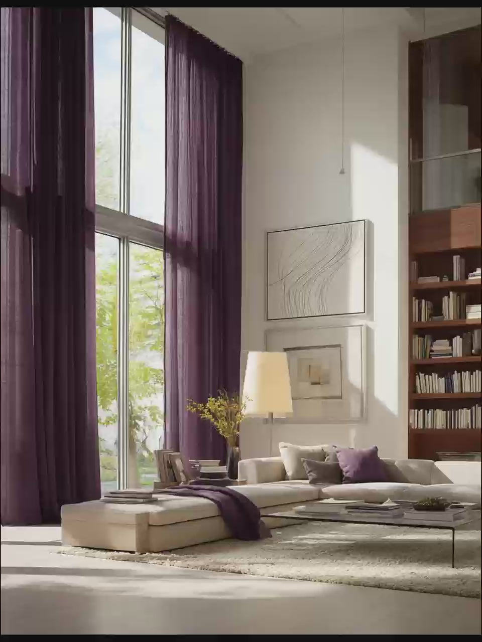 Modern Minimalist Linen Curtains in Smoky Grey（1 Panel）