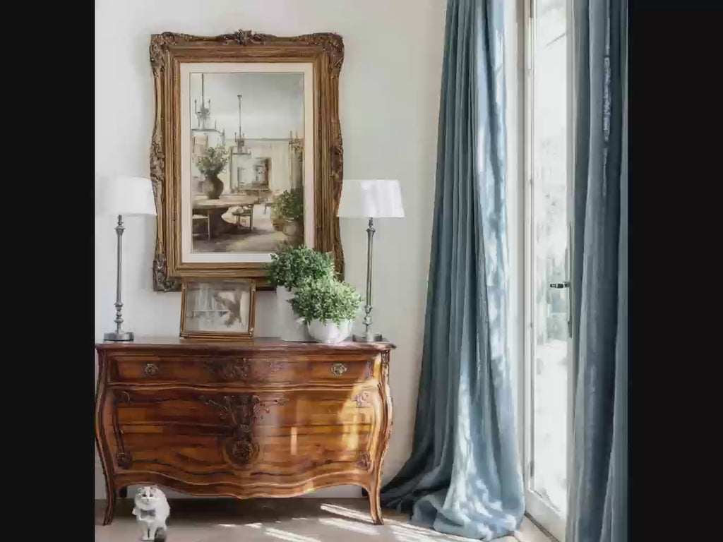 Classic American Vintage Linen Curtains - 9 Retro Colors（1 Panel）