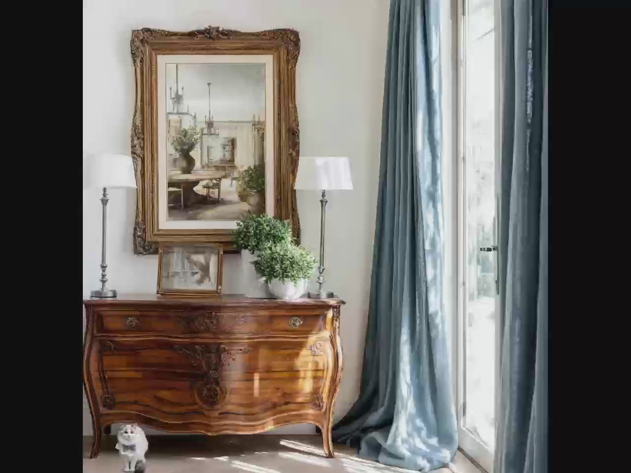 Classic American Vintage Linen Curtains - 9 Retro Colors（1 Panel）